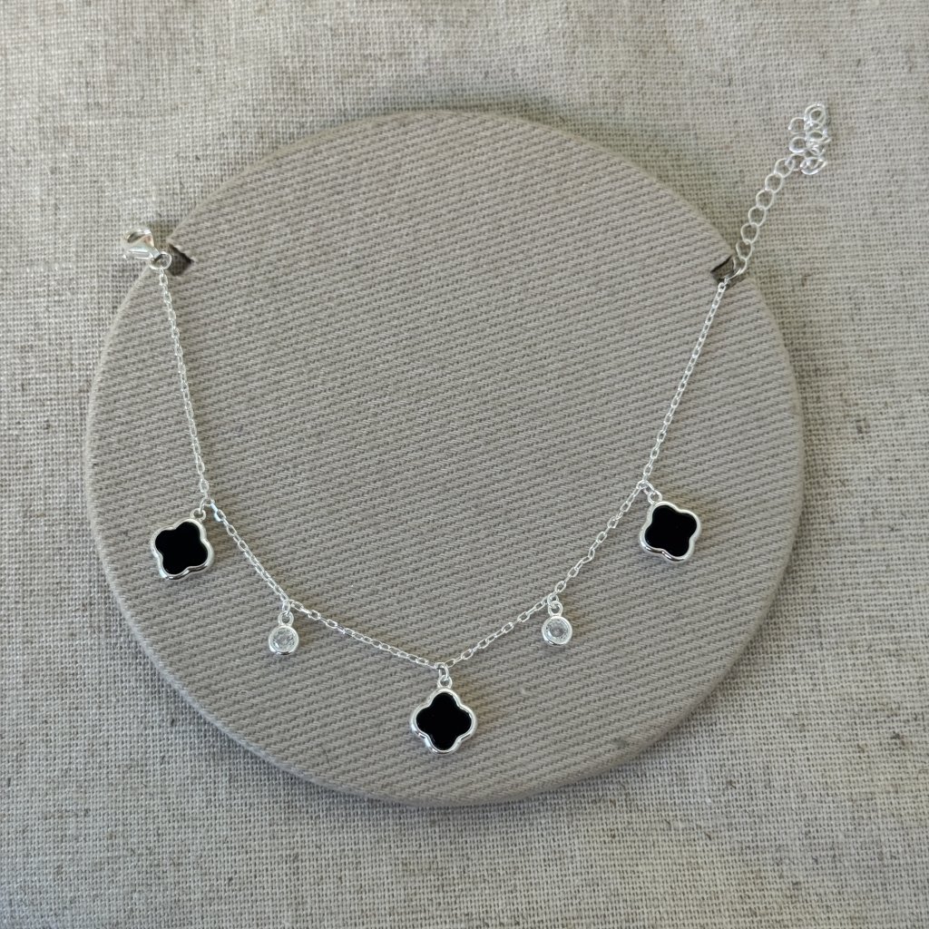 PULSEIRA TREVOS + PEDRAS 16+5CM