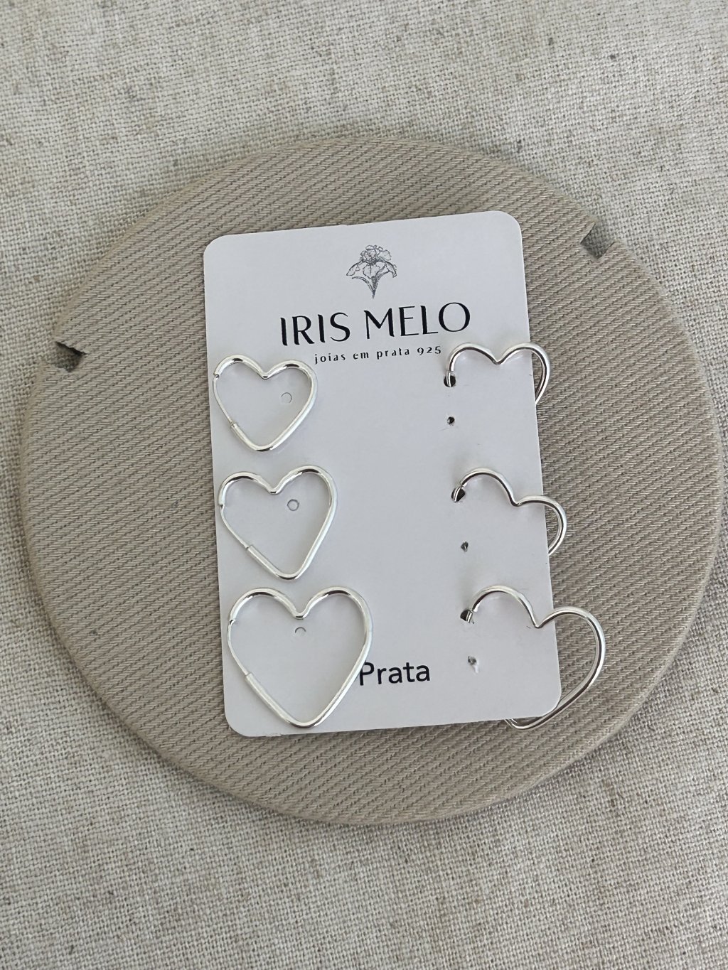 TRIO DE ARGOLAS CORAÇÕES ENCAIXE
