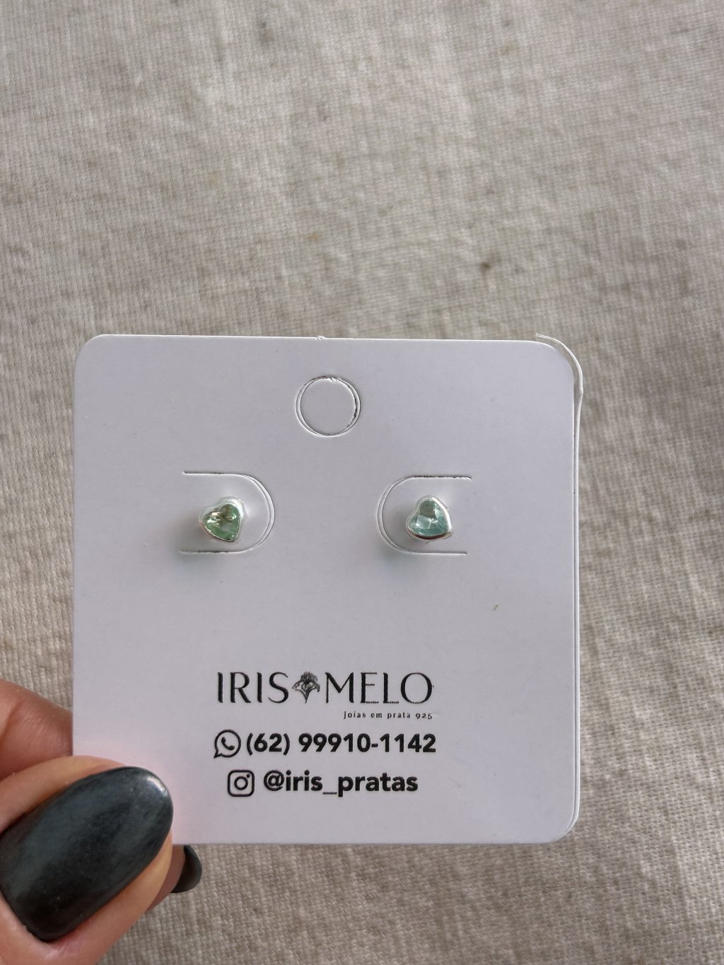 BRINCO PEDRA CORAÇÃO VERDE