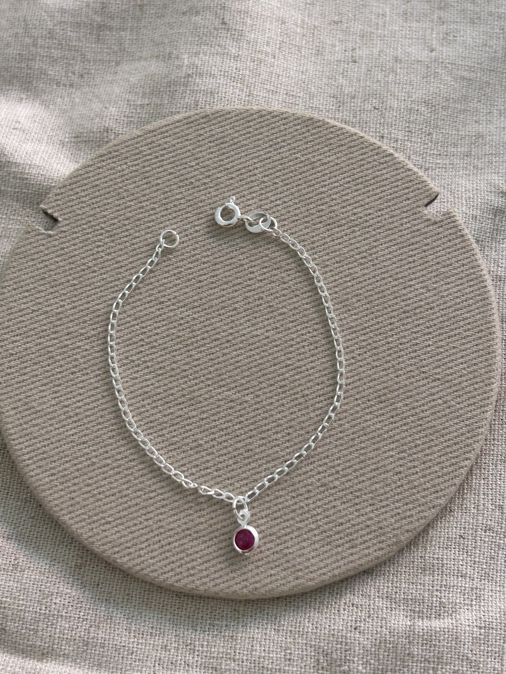 PULSEIRA INFANTIL PEDRA ROSA 14,5CM