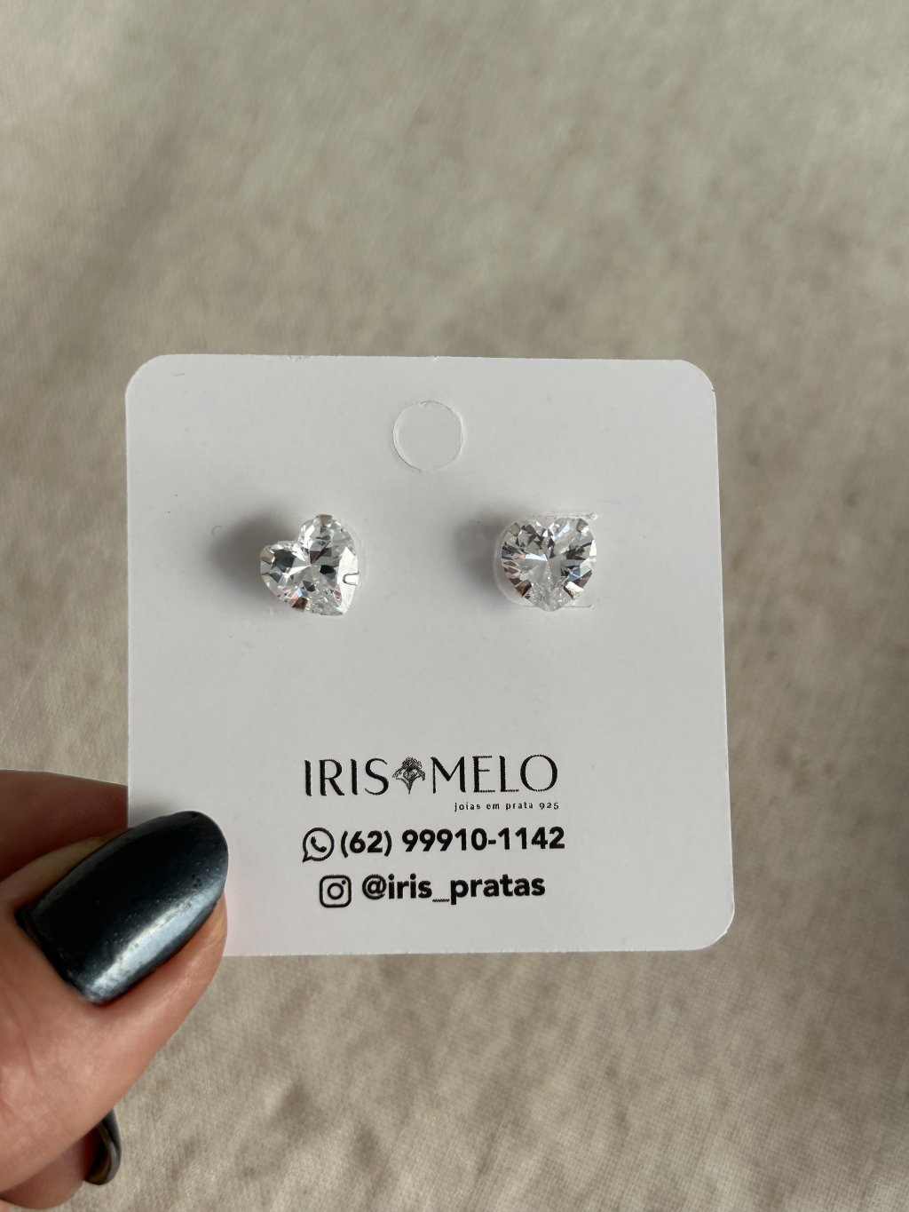 BRINCO CORAÇÃO PEDRA 8MM