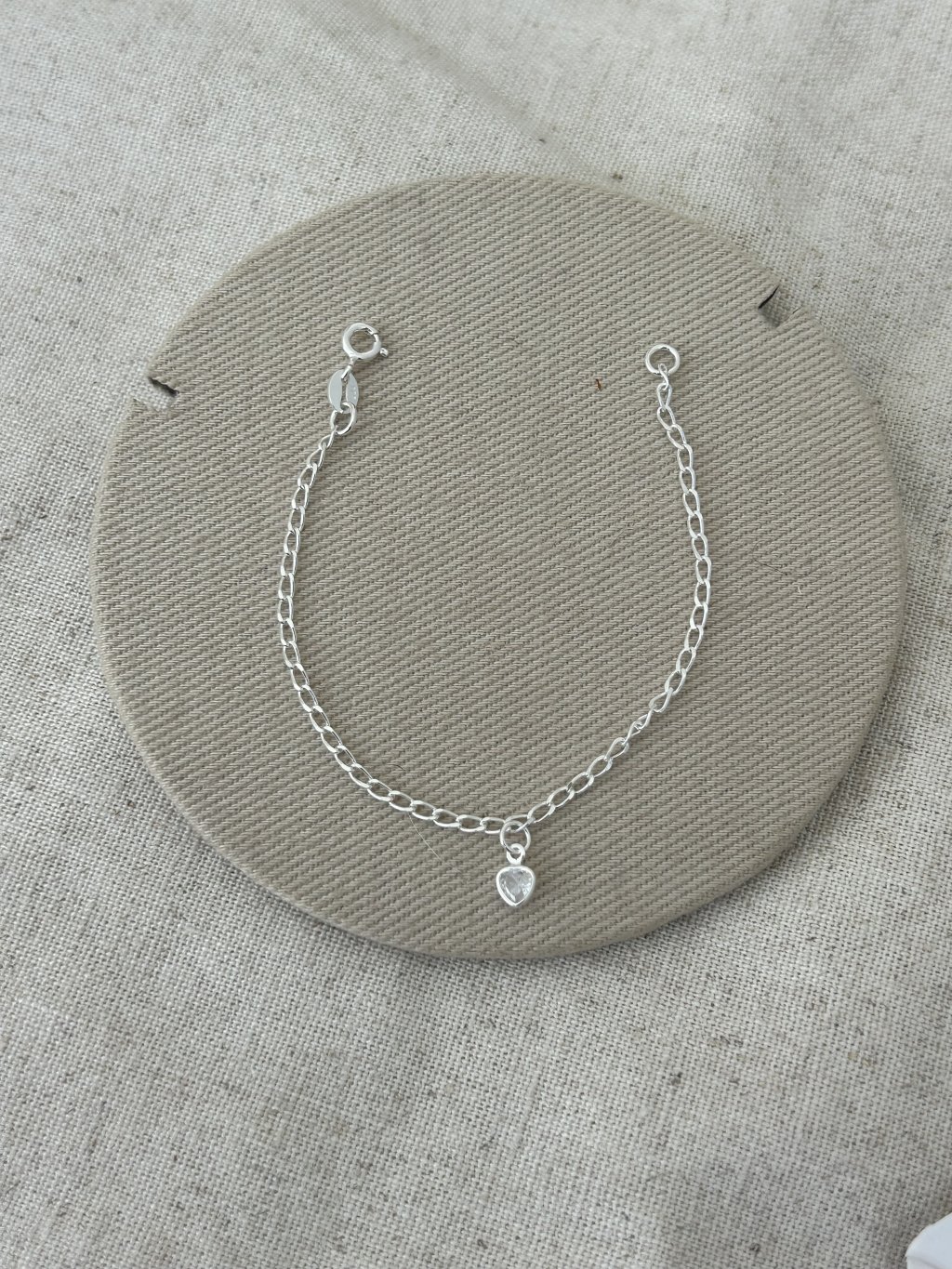 PULSEIRA INFANTIL CORAÇÃO PEDRA 14,5CM