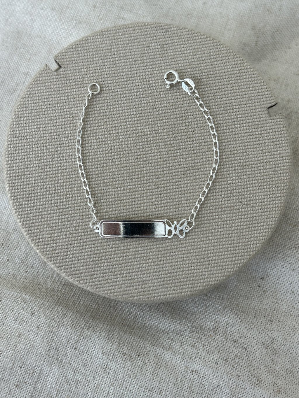 PULSEIRA INFANTIL PLAQUINHA BORBOLETA 14CM