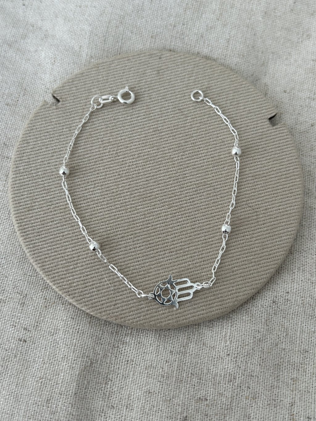PULSEIRA MÃO HAMSA + BOLINHAS 19CM