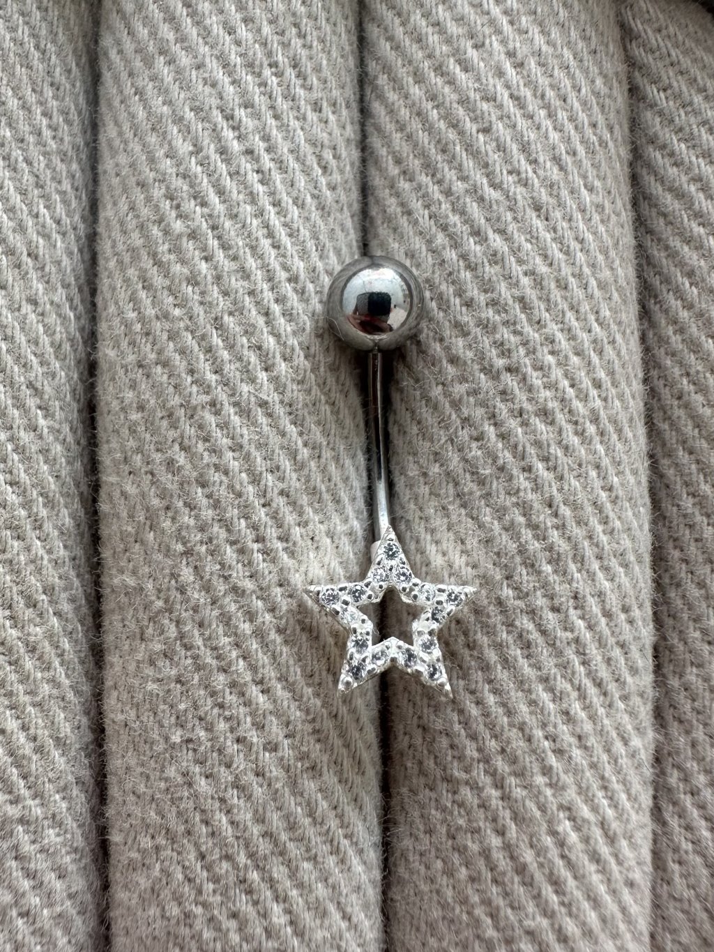 PIERCING UMBIGO ESTRELA PEDRAS + HASTE EM AÇO 