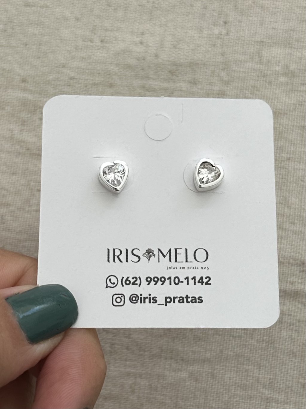 BRINCO CORAÇÃO PEDRA 6MM