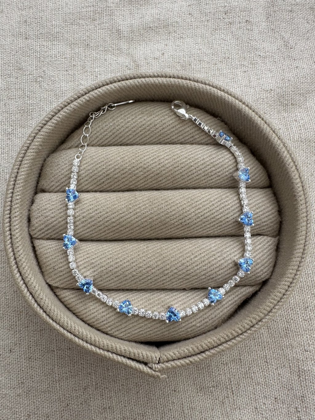 PULSEIRA RIVIERA + CORAÇÕES AZUIS 16+3CM