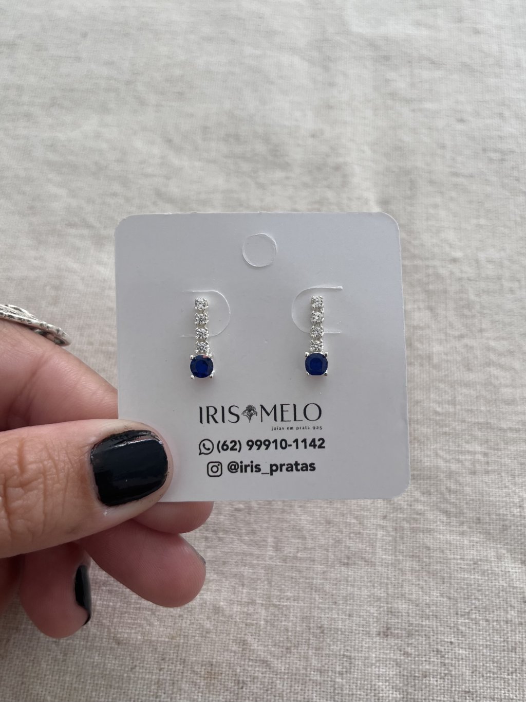 BRINCO PEDRA AZUL PEDRAS 