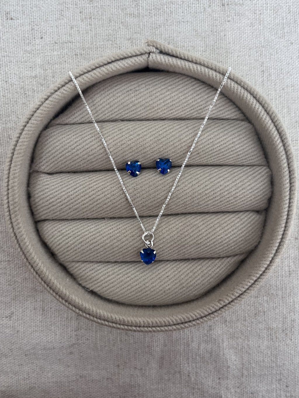 CONJUNTO PONTO LUZ CORAÇÃO AZUL 40CM