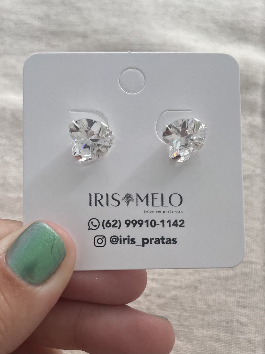 BRINCO CORAÇÃO PEDRA 10MM