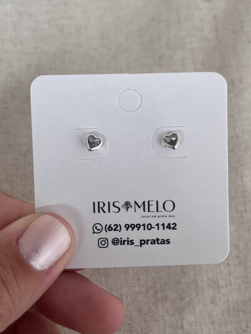 BRINCO BABY CORAÇÃO PEDRA LILÁS 