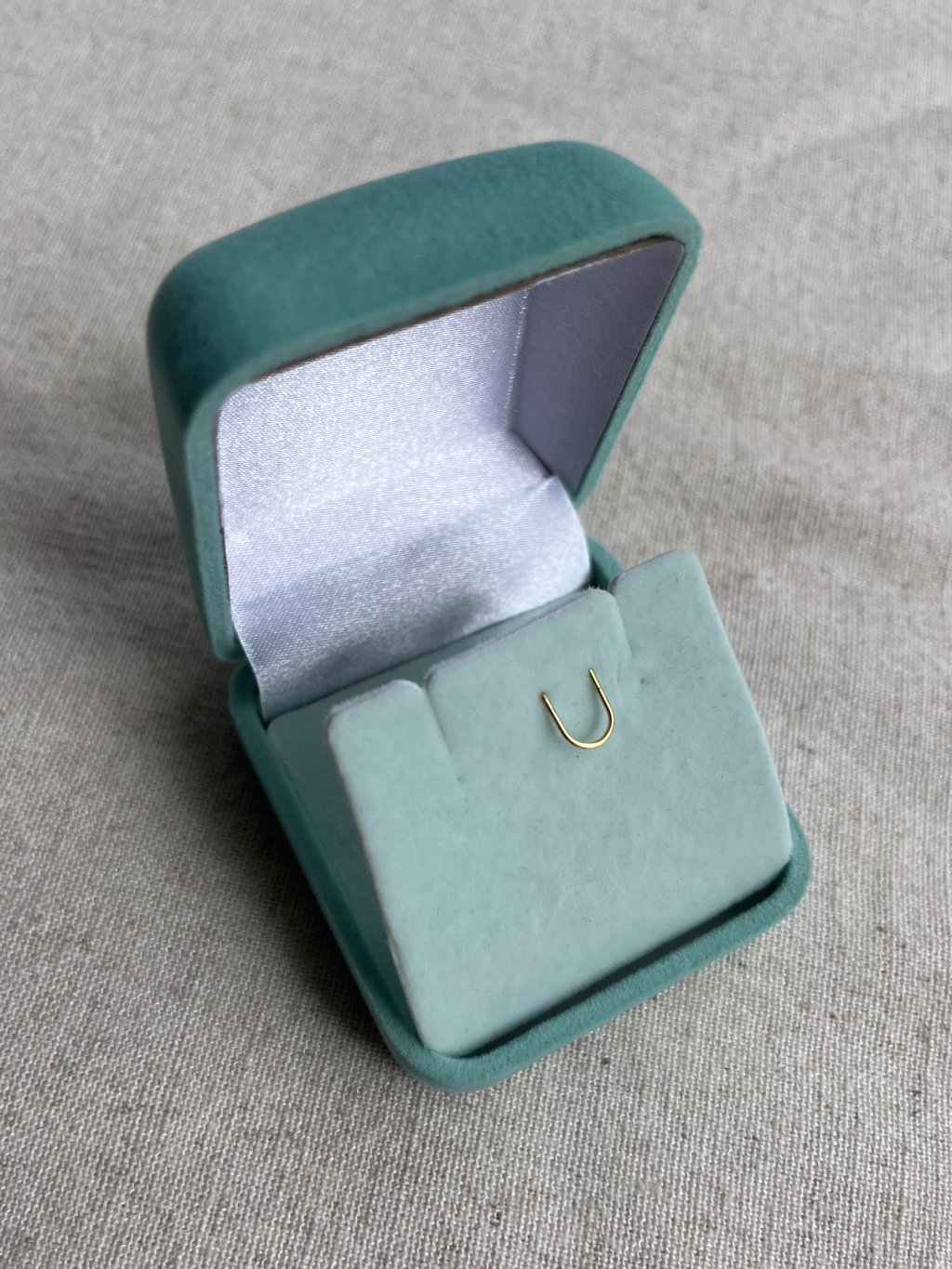 CAIXINHA VELUDO COLAR TURQUESA