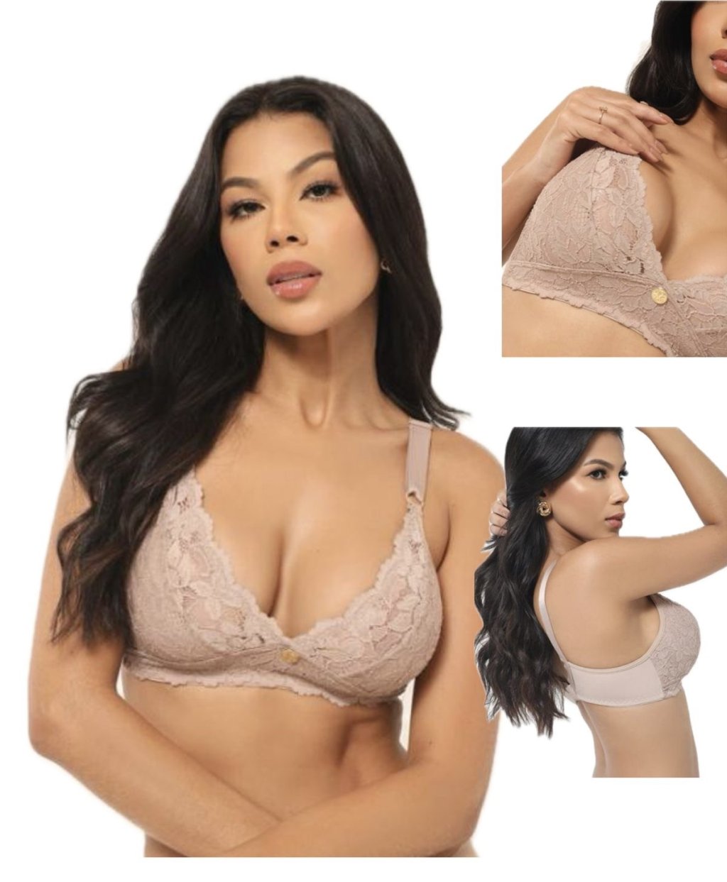 Sutiã reforçado com renda e sem bojo 