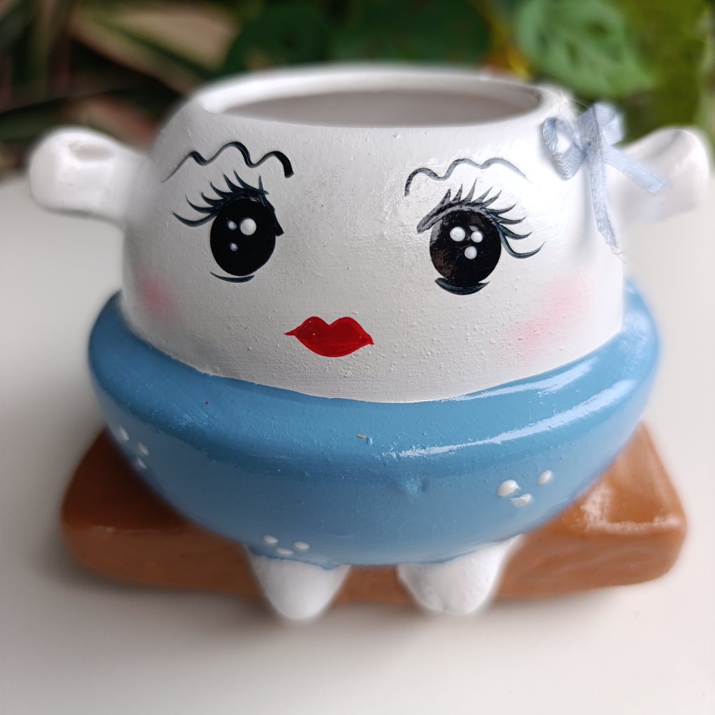 Vaso fofinho balanço azul
