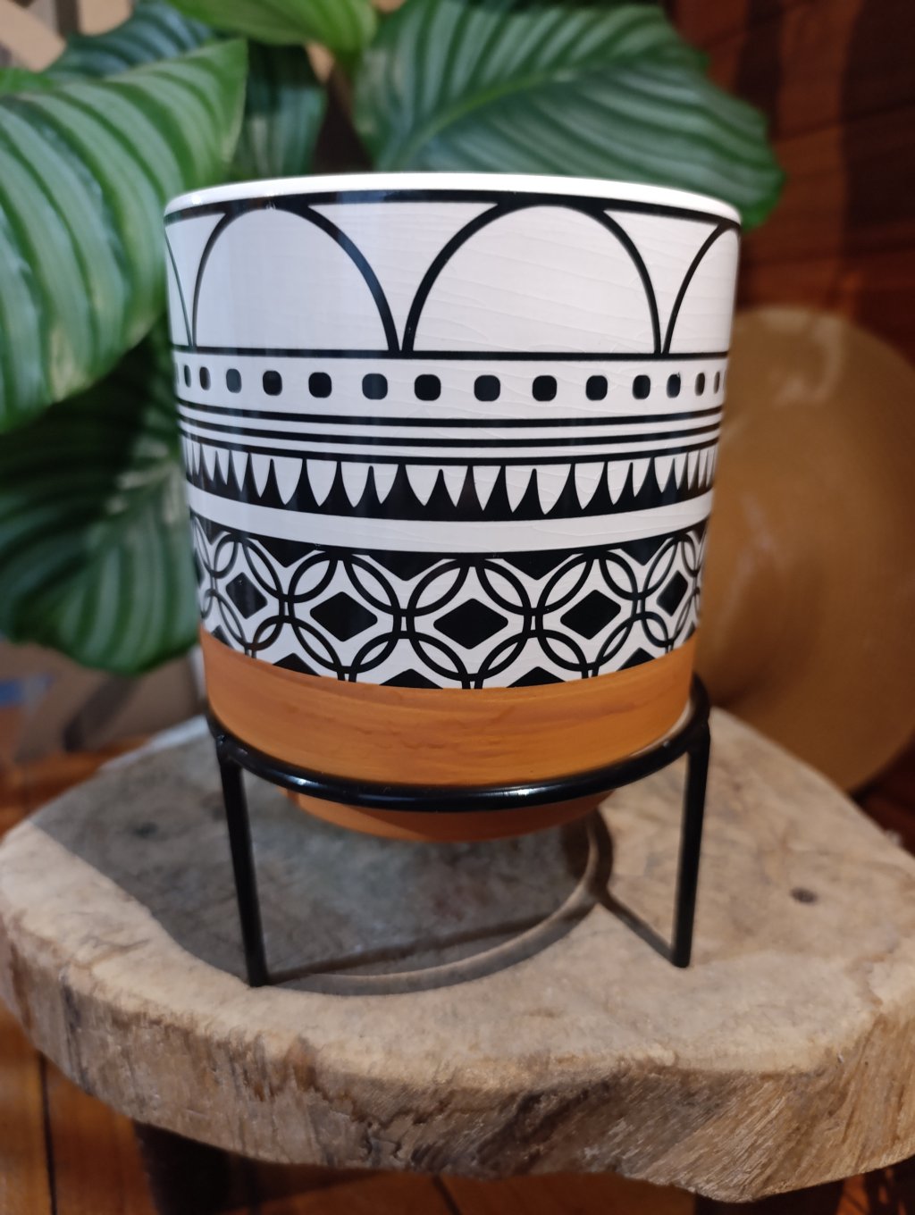 Vaso com suporte (caramelo)