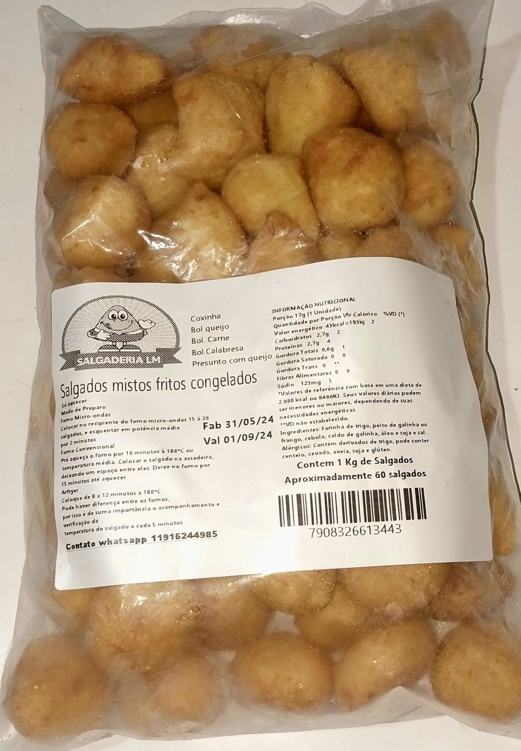 SALGADOS MISTOS FRITO E CONGELADO