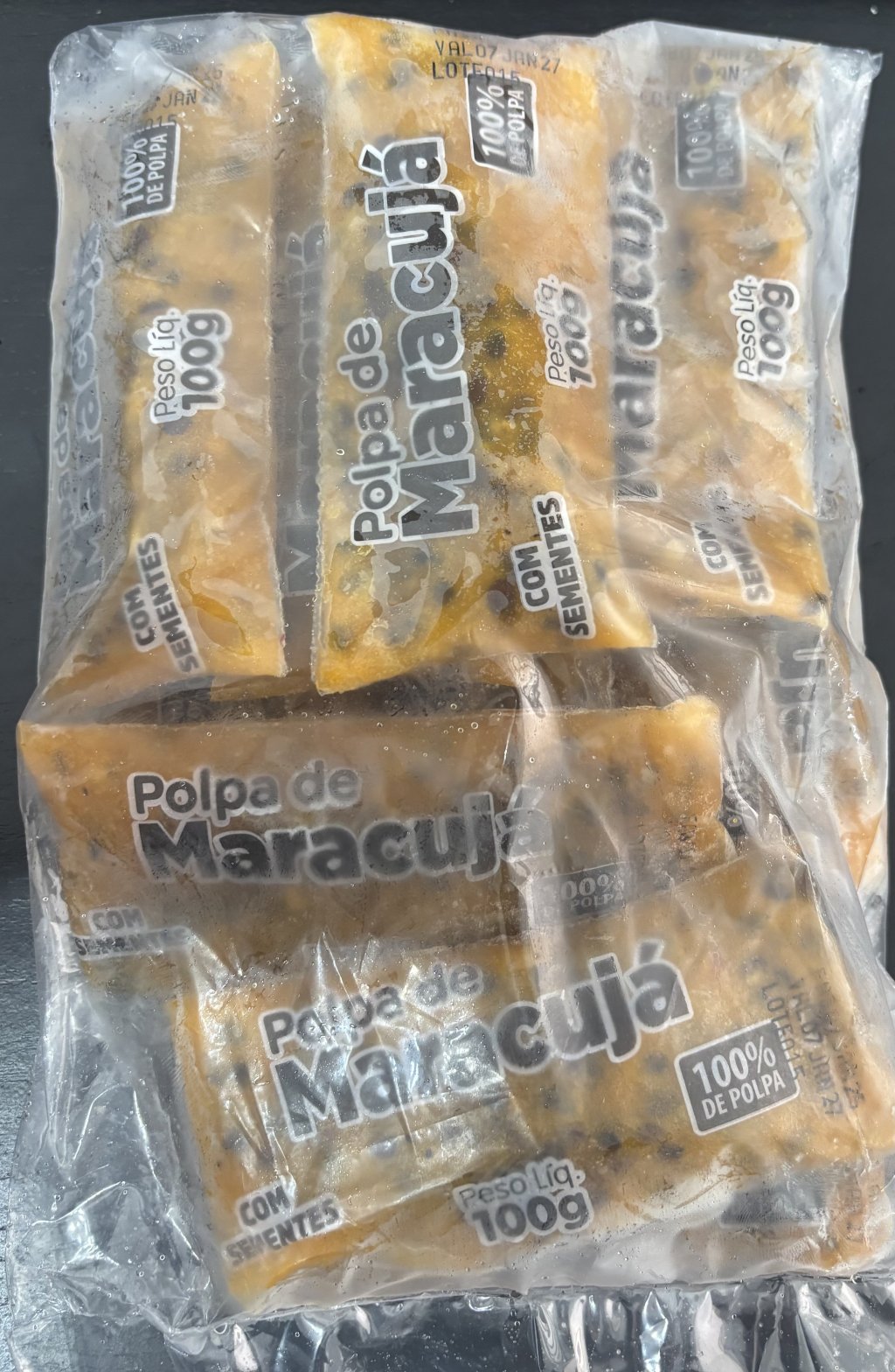 1KG MARACUJÁ CONGELADO 10pc 100gr