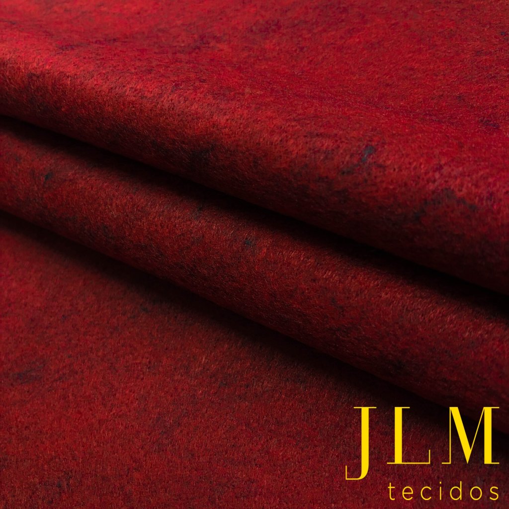 Feltro Liso - Preto - Vermelho Col Mescla