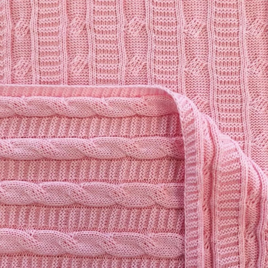 Tricot Trançado - Rosa bebê