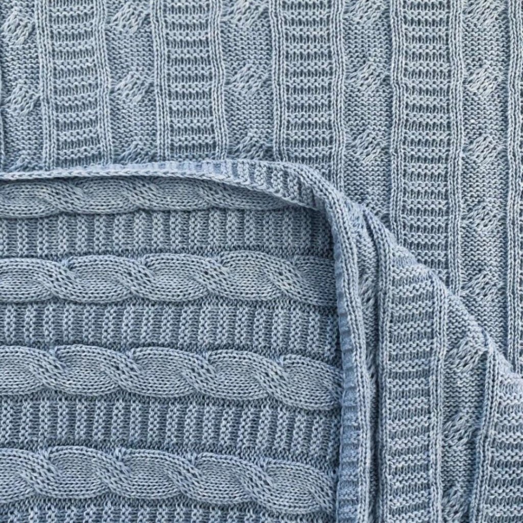 Tricot Trançado - Azul bebê