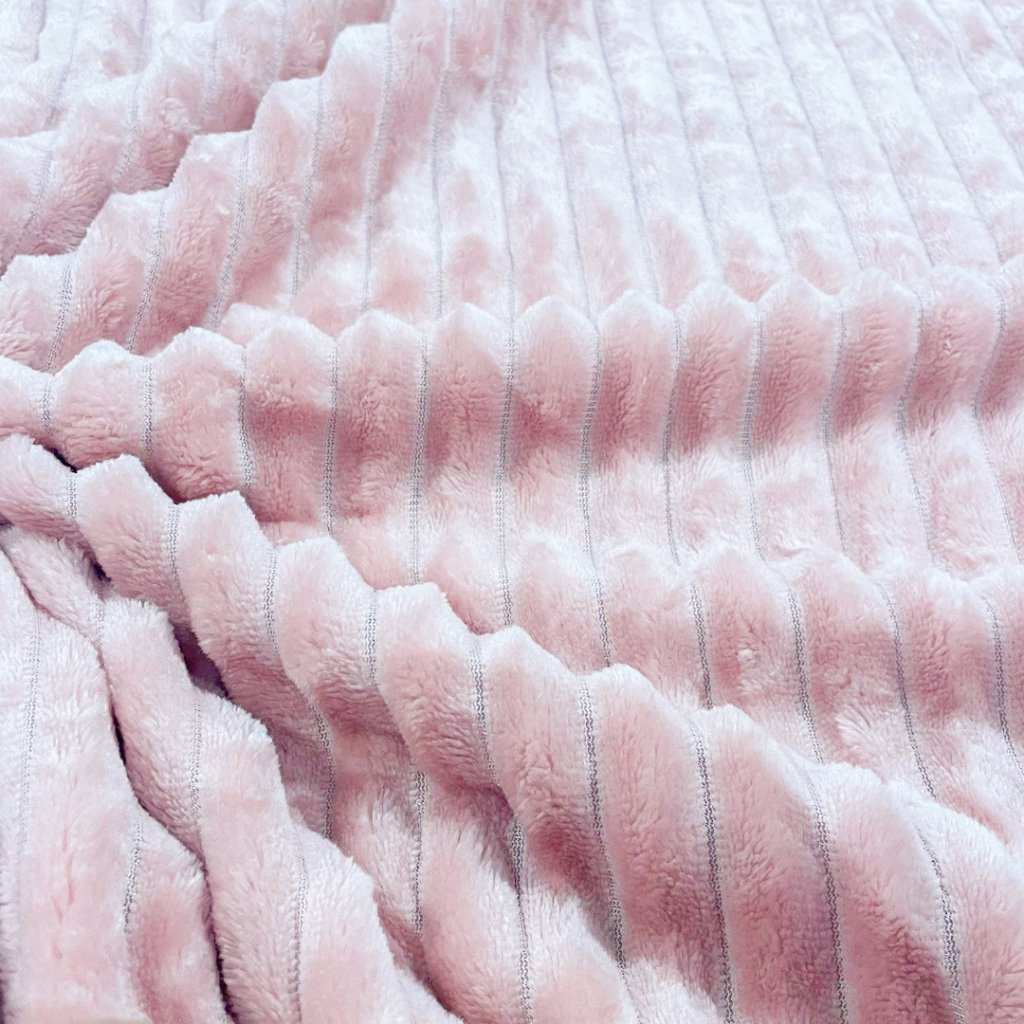Manta Fleece com Relevo Jacquard - Rosê
