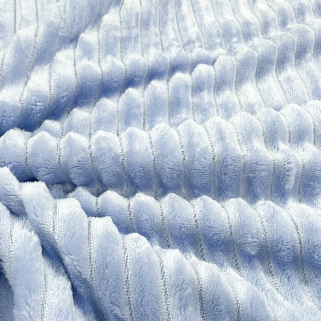Manta Fleece com Relevo Jacquard - Azul bebê