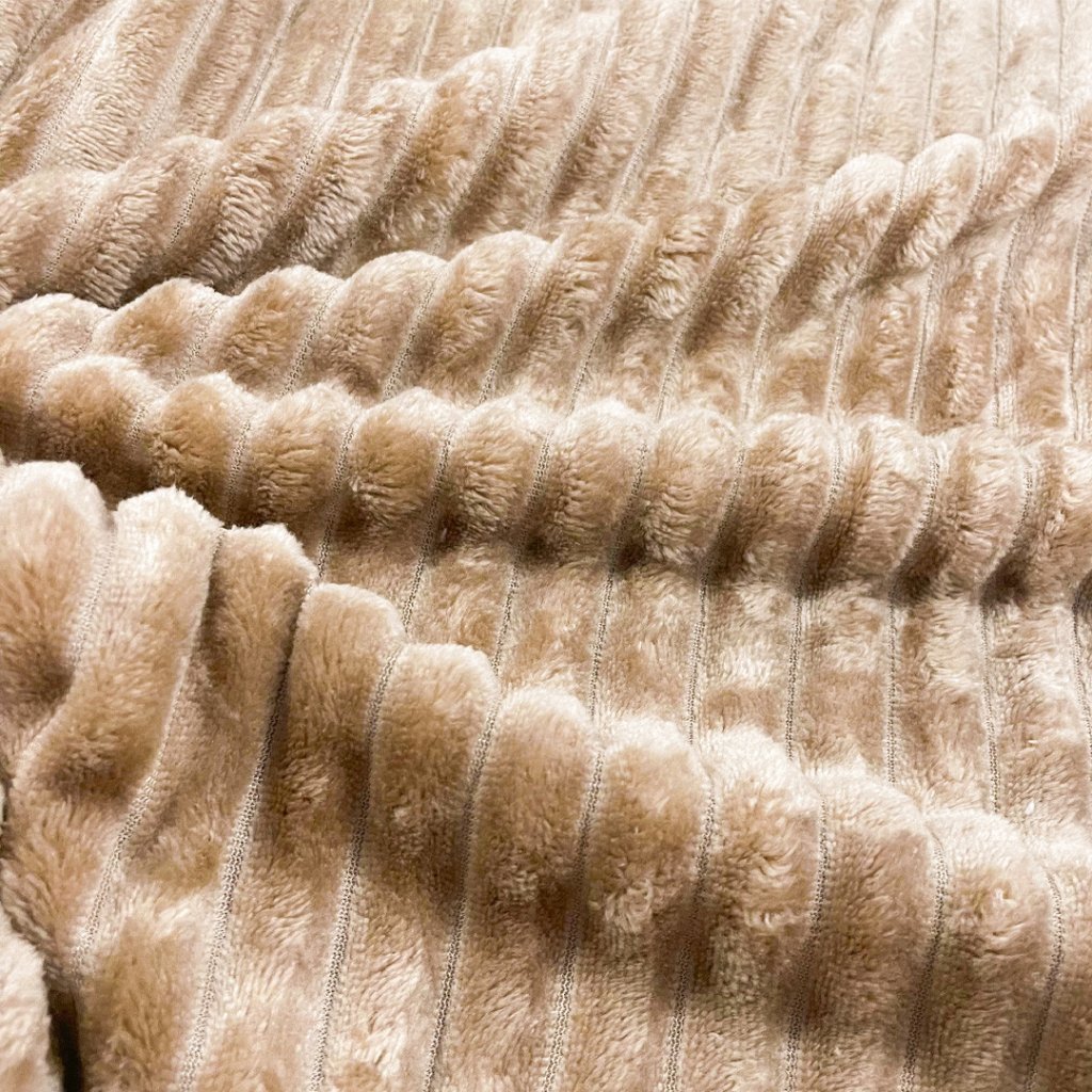 Manta Fleece com Relevo Jacquard - Bege