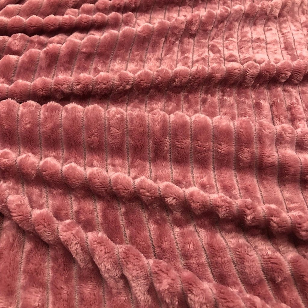 Manta Fleece com Relevo Jacquard - Rosa envelhecido
