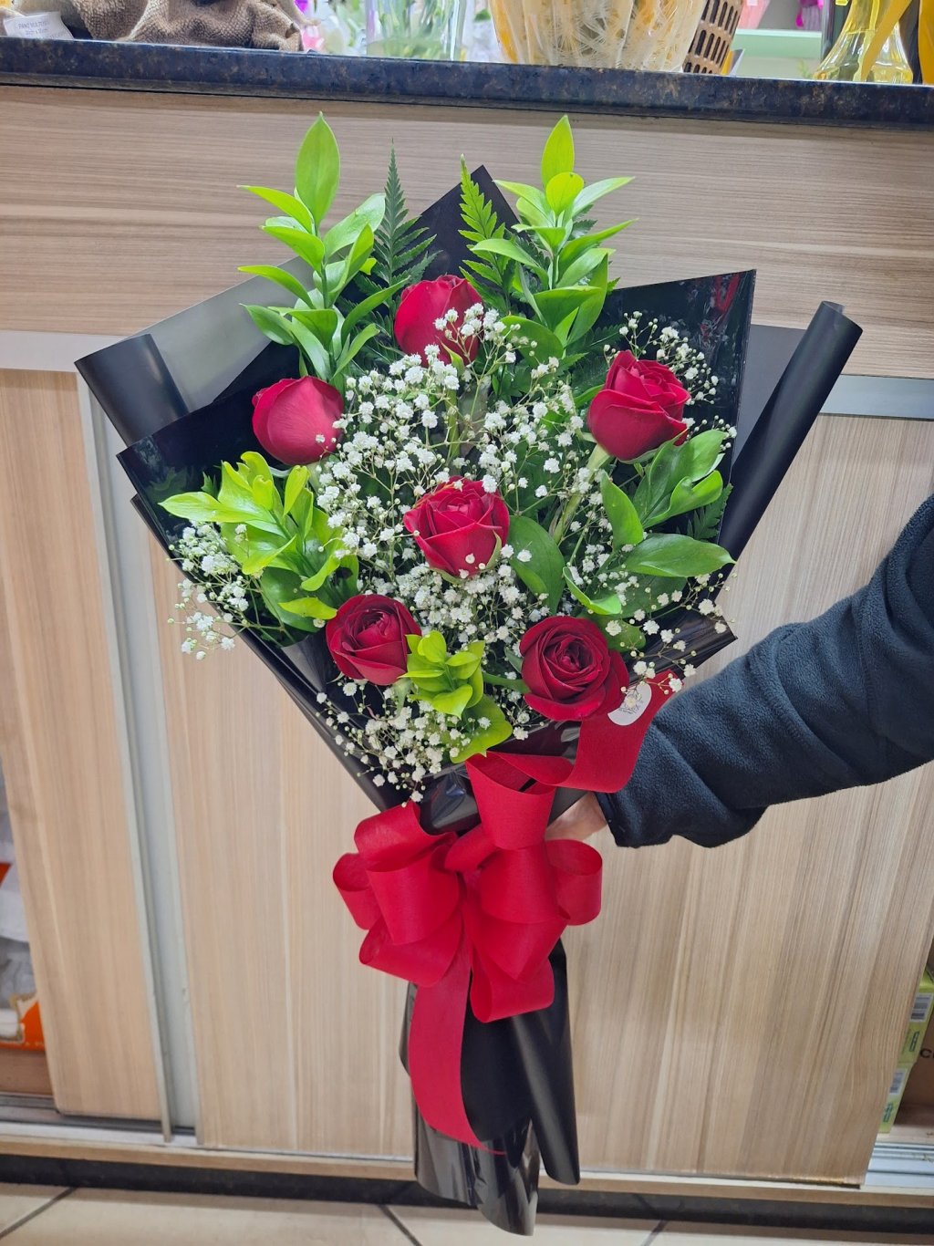Bouquet Luxo em Vermelho e Preto
