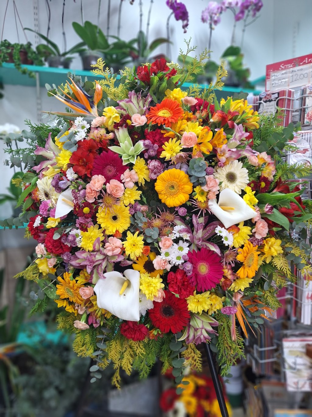 Coroa Fúnebre Mista - Celebração da Vida (Colorida - 70cm)