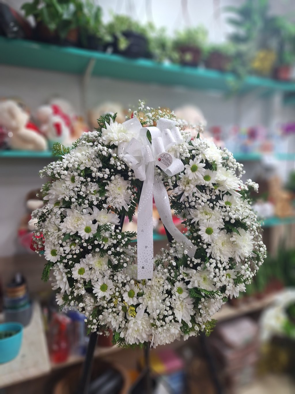 Coroa Fúnebre Clássica - Paz e Pureza (Branca)