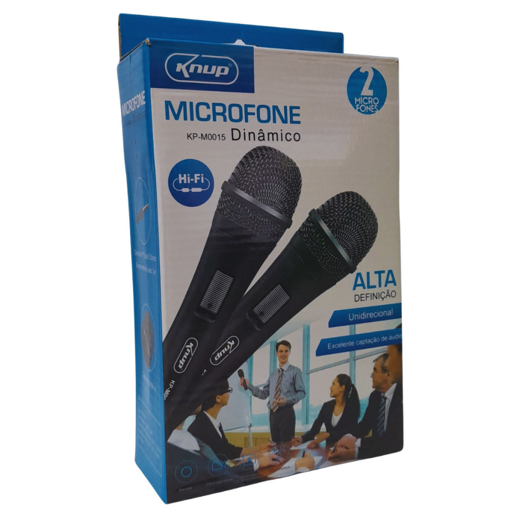 Kit Microfone Profissional com dois Microfones Conector P10