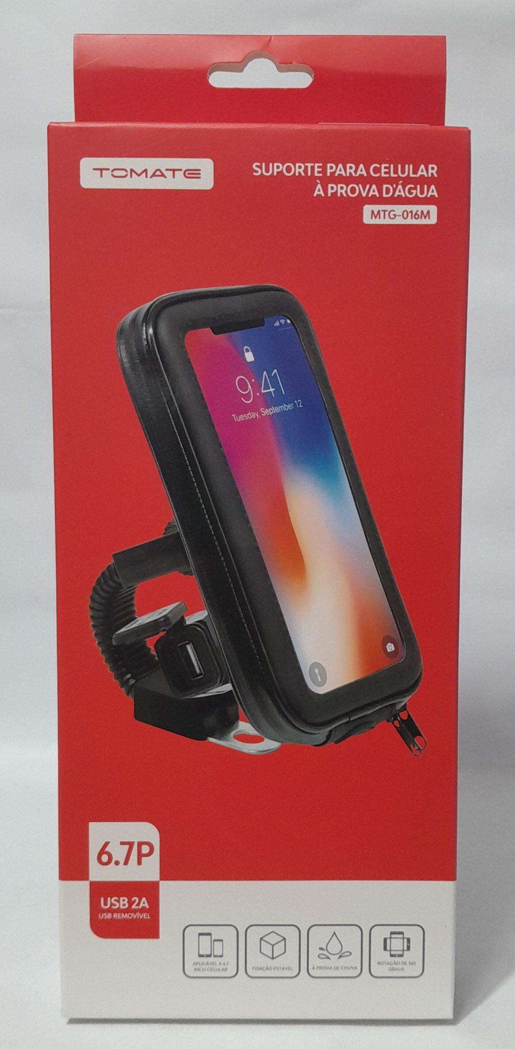 Suporte para Celular à Prova d'água Com Carregador USB Para Celular