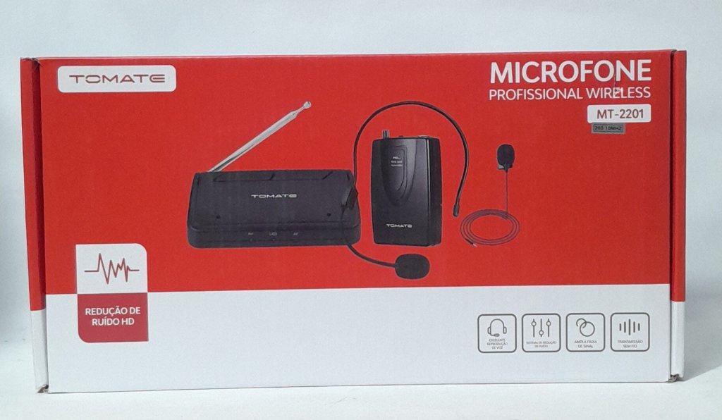 Microfone Profissional Wireless Marca TOMATE MT-2201