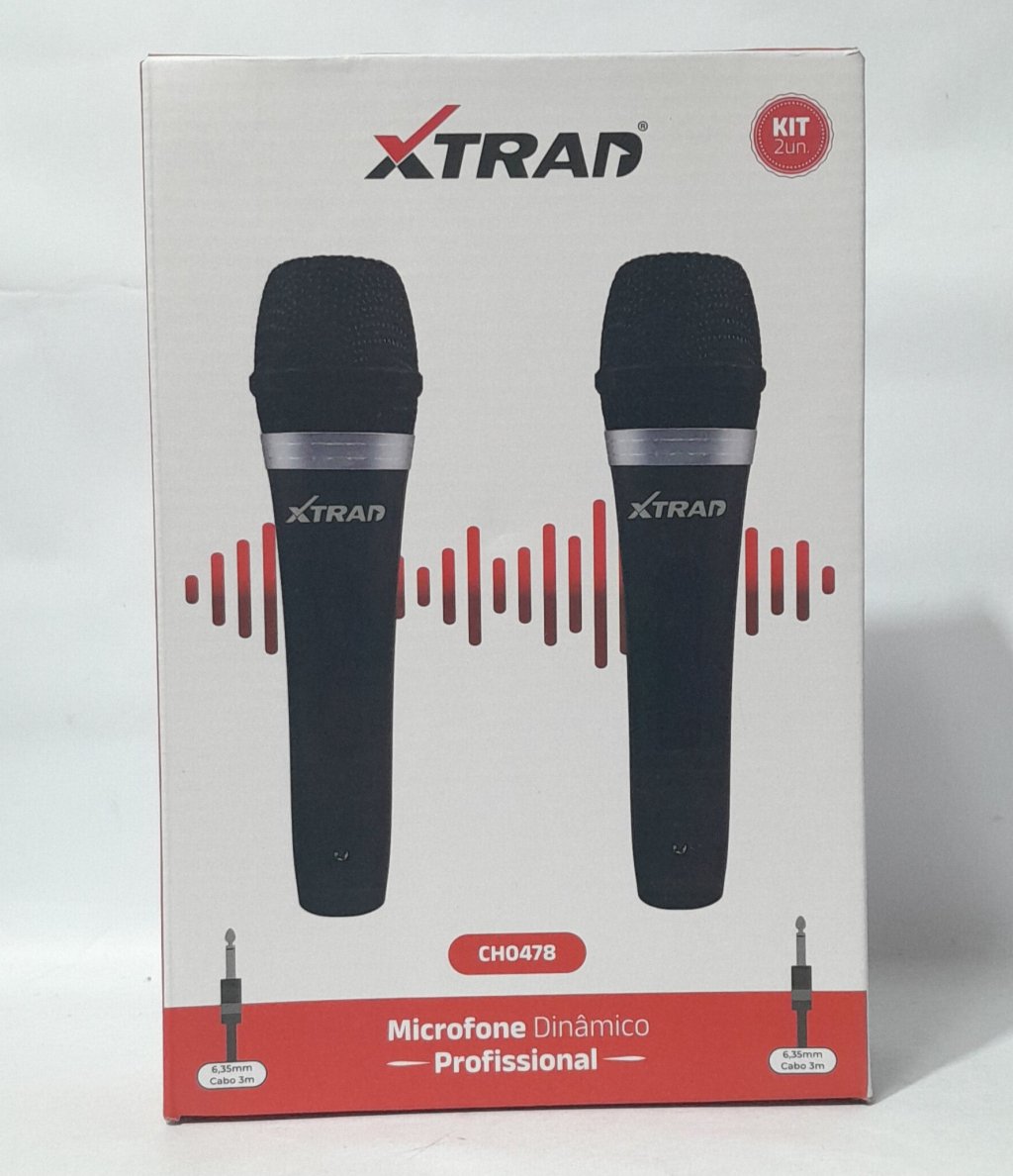 Microfone Dinâmico Profissional Marca XTRAD Modelo CH0478