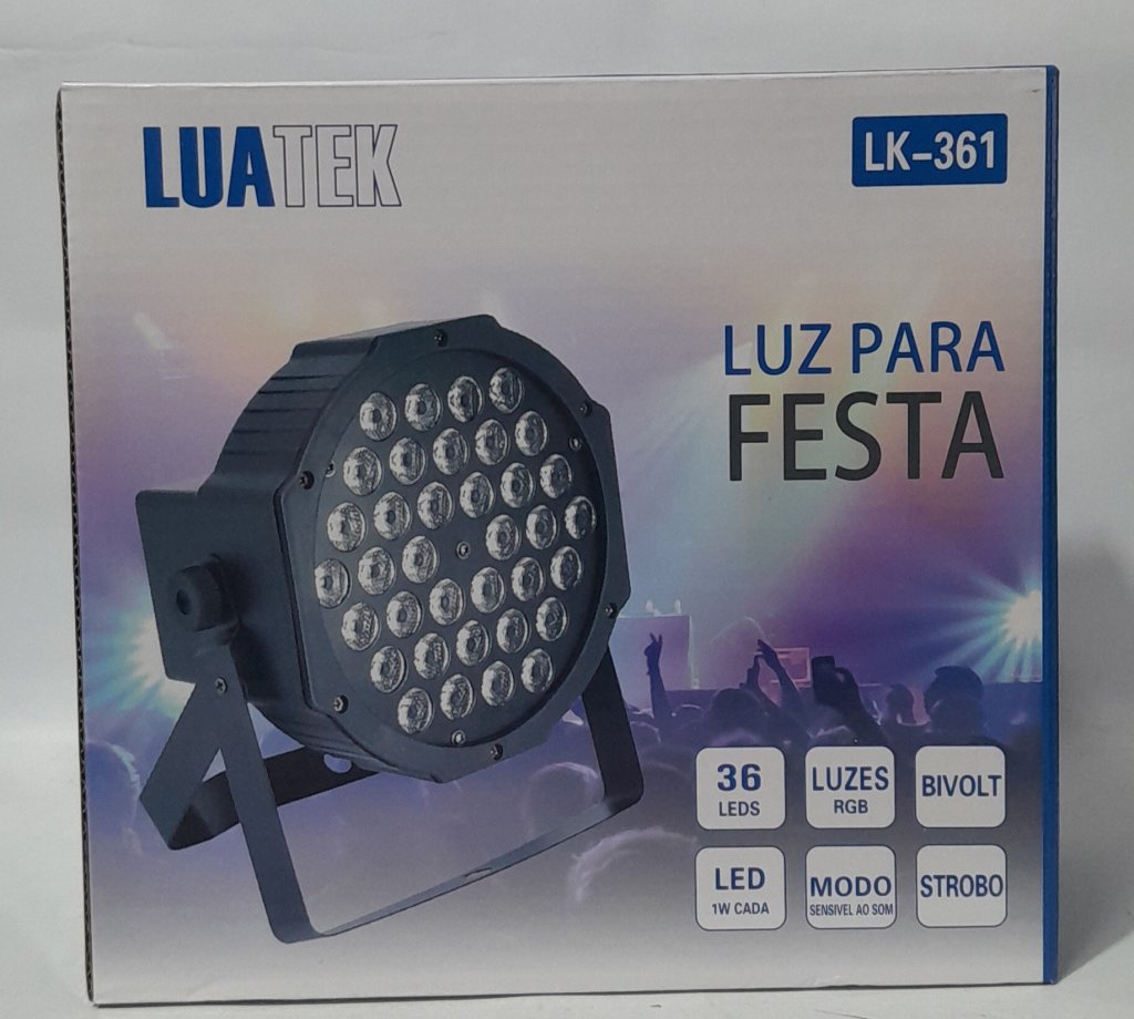 Luz Para Festa RGB com 36 LEDS MARCA LUATEK MODELO LK-361