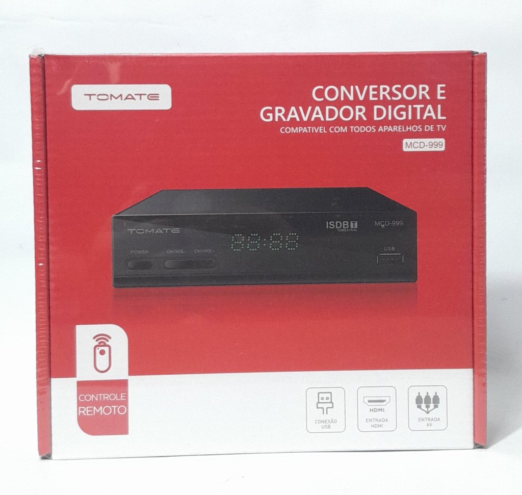 Conversor e Gravador Digital Compatível com todos os aparelhos de TVs Marca TOMATE MODELO MCD-999