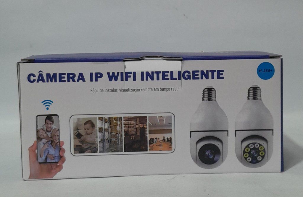 Camera Lâmpada Wifi Inteligente Suporta Cartão de Memoria Fácil de Instalar