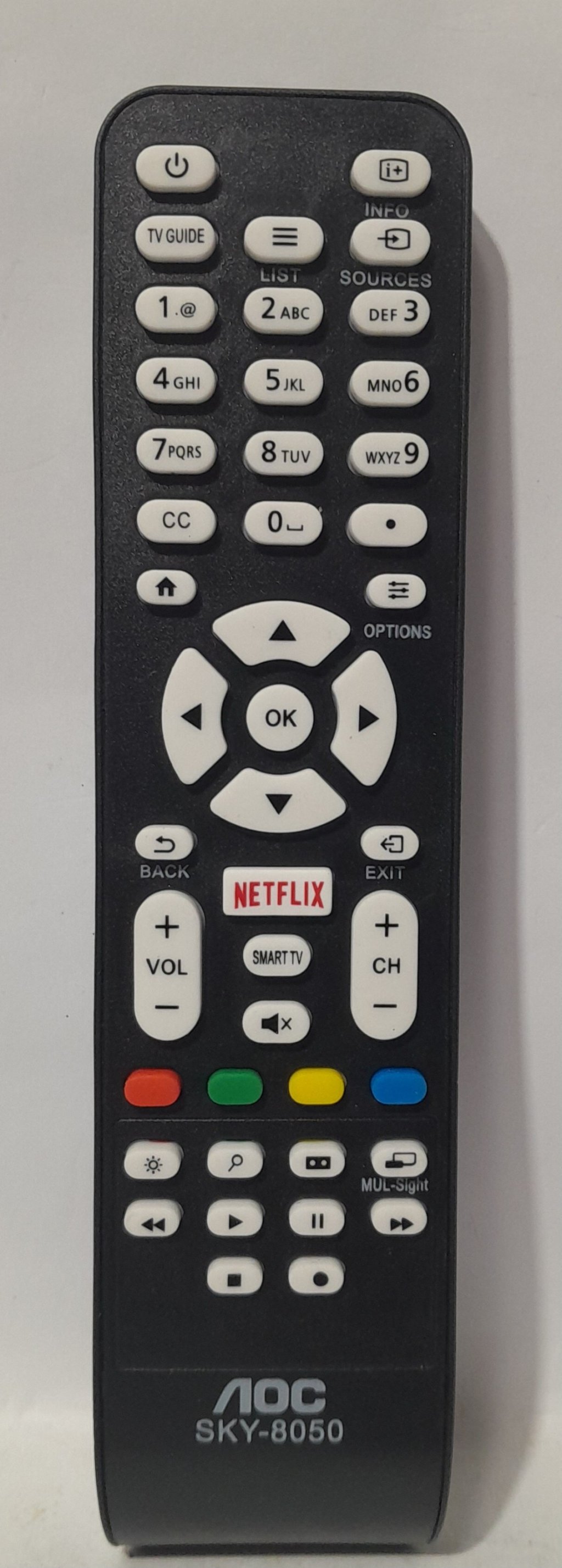 Controle Para TV AOC Smart função NetFlix Modelo sky-8050