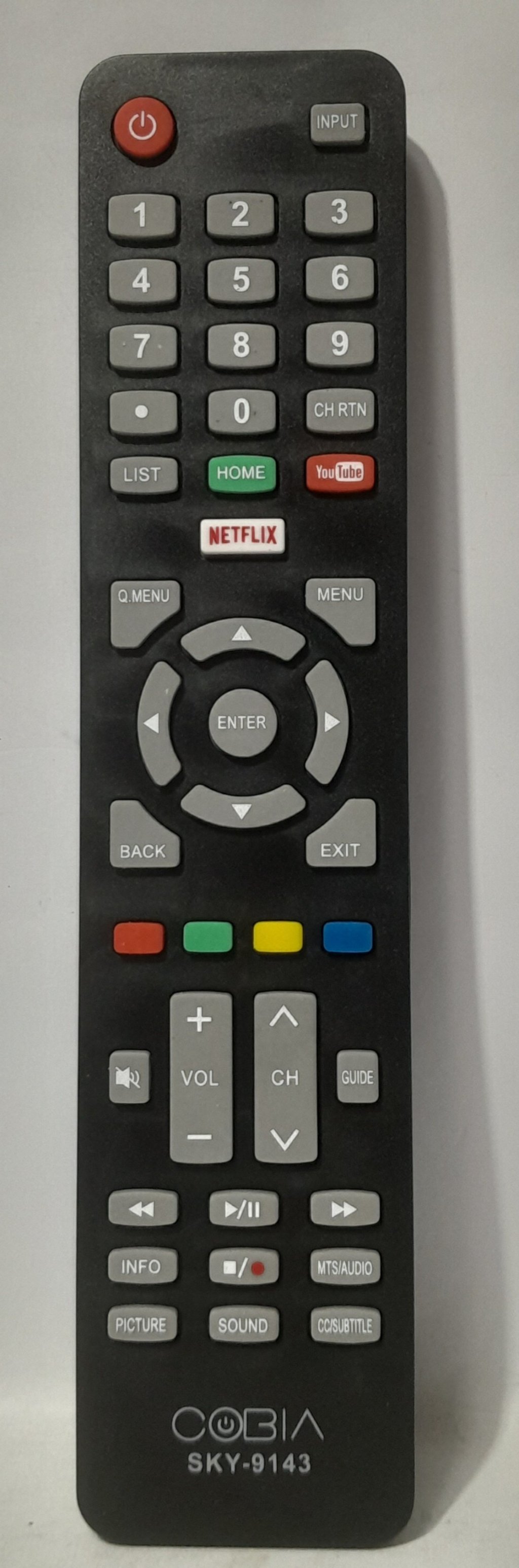 Controle TVs Marca Cobia SMART modelo SKY-9143