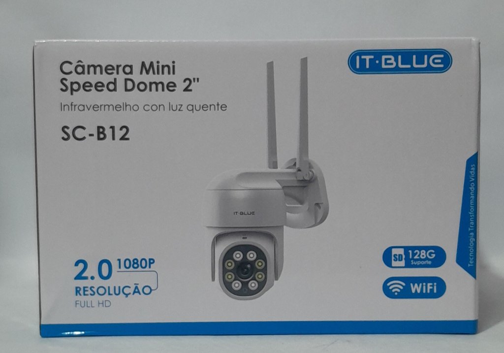 Câmera Mini speed Dome 2 com Wifi Entrada SD até 128GB MARCA IT-BLUE Modelo SC-B12