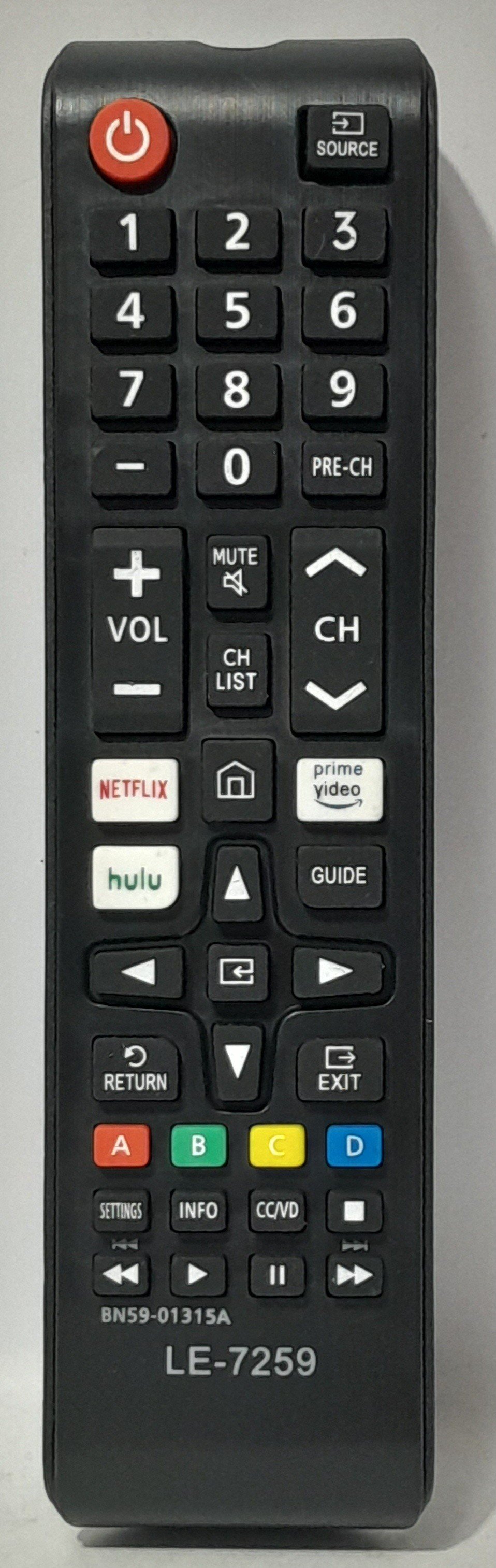 Controle para TVS Samsung funçõa NETFLIX/PRIME VIDEO/HULU Modelo LELONG LE-7259