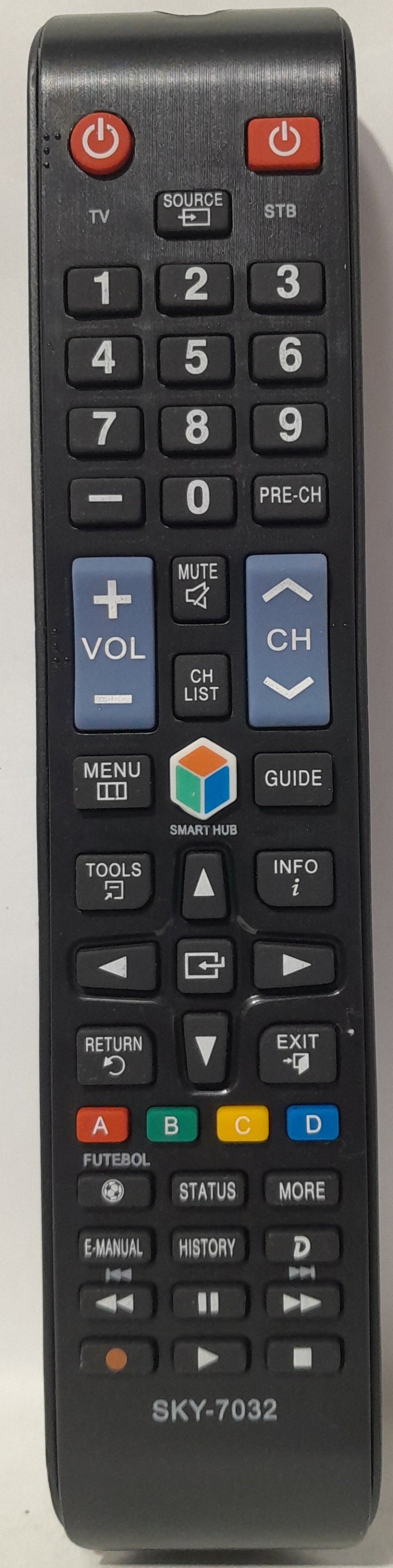 Controle tv Samsung SMART HUB modelo sky-7032