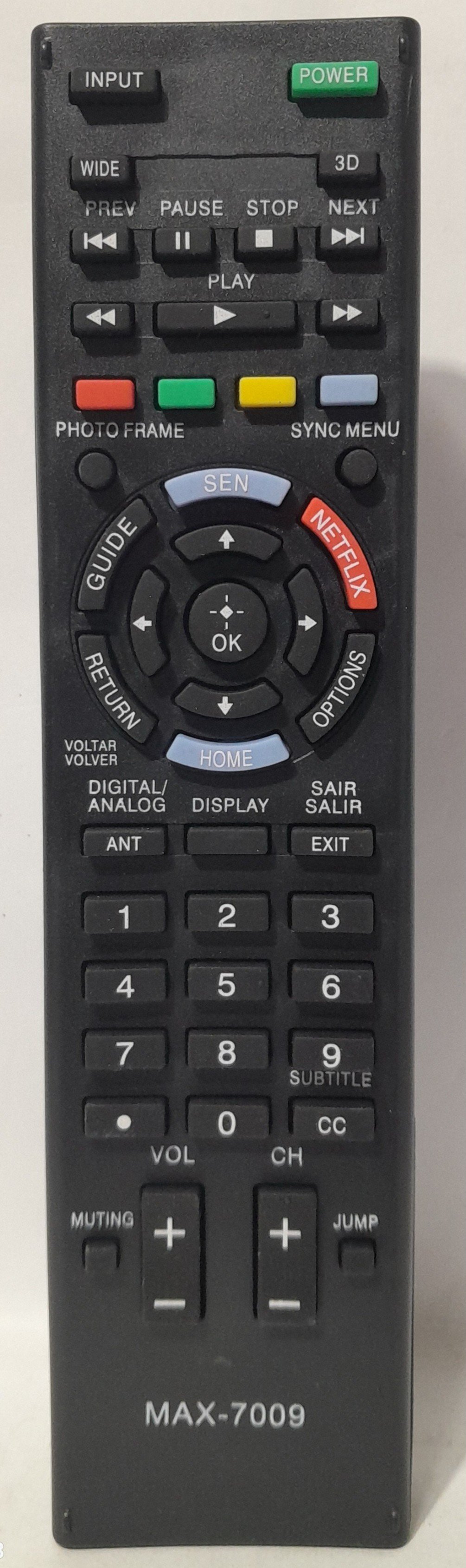 Controle para TV Sony função netflix modelo max-7009