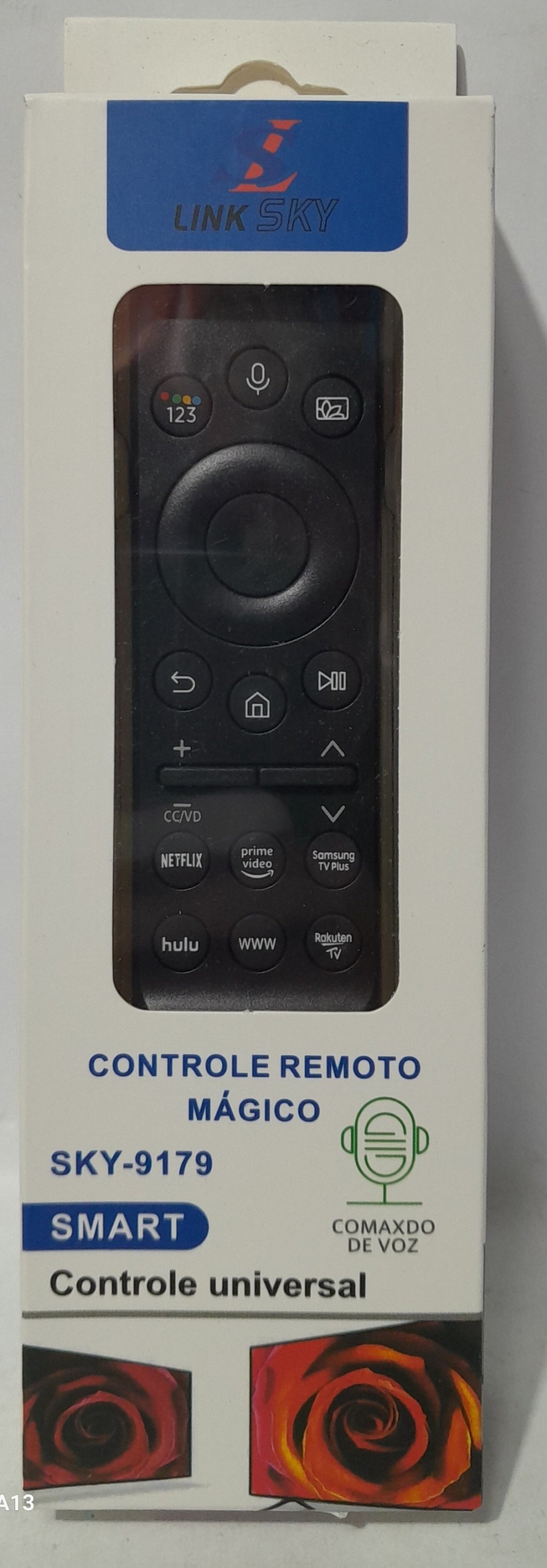 Controle universal smart mágico com comando de voz modelo sky-9179