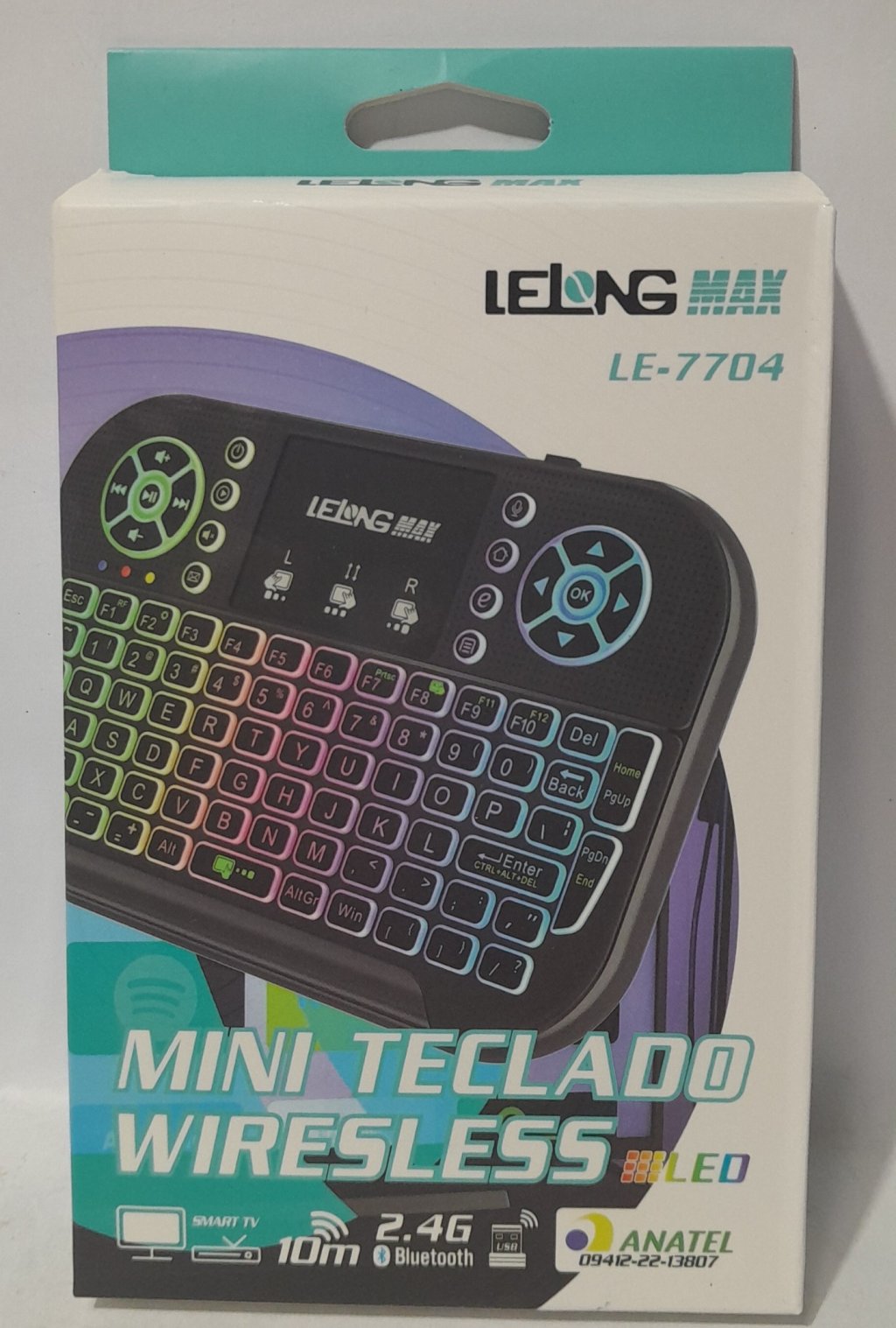 Mini Teclado Wireless LED Bluetooth Modelo LELONG LE-7704