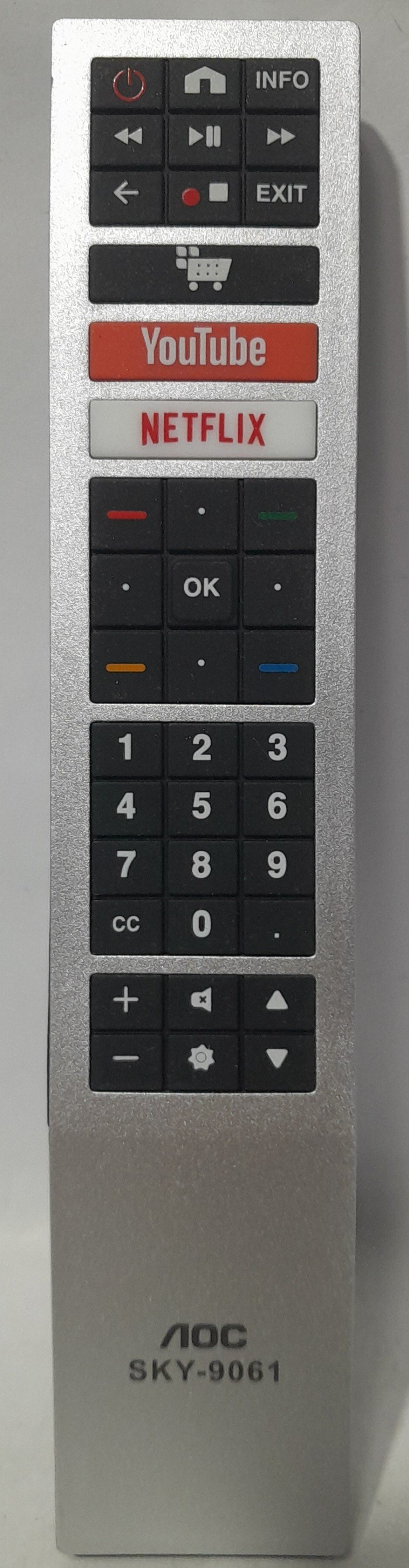 Controle para tvs Smart AOC com função YOUTUBE/NETFLIX modelo sky-9061