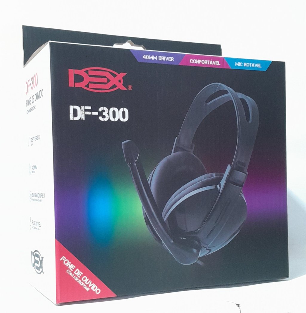 Fone de ouvido com Microfone Estéreo Flexível MODELO DF-300