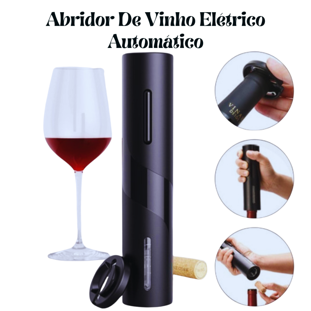 Abridor de vinho Eletrico a Pilhas 4 pilhas AAA