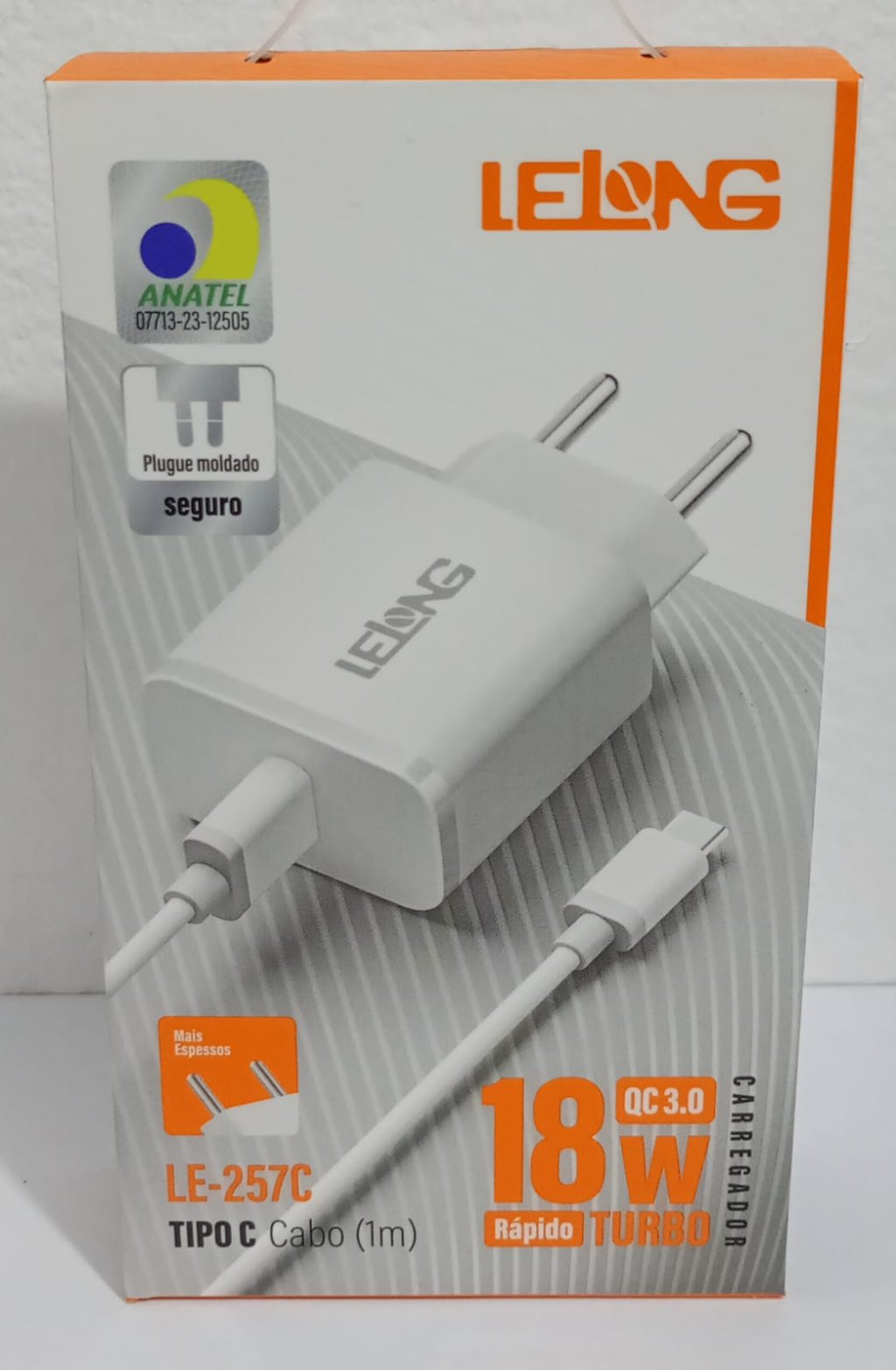 CARREGADOR TIPO-C 1M 18W MARCA LELONG 3.0